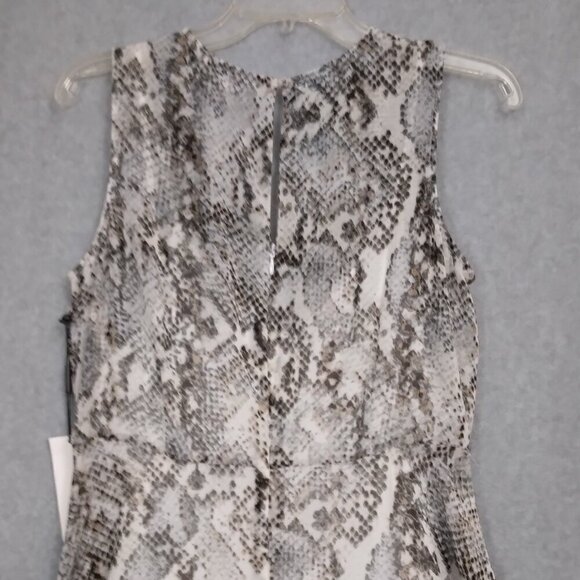 NWT Calvin Klein | Chiffon Faux Wrap Snake Print Hi-Lo Maxi Dress | Size 10 - Picture 5 of 11